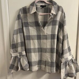 Lane Bryant Black and White Checkered Top